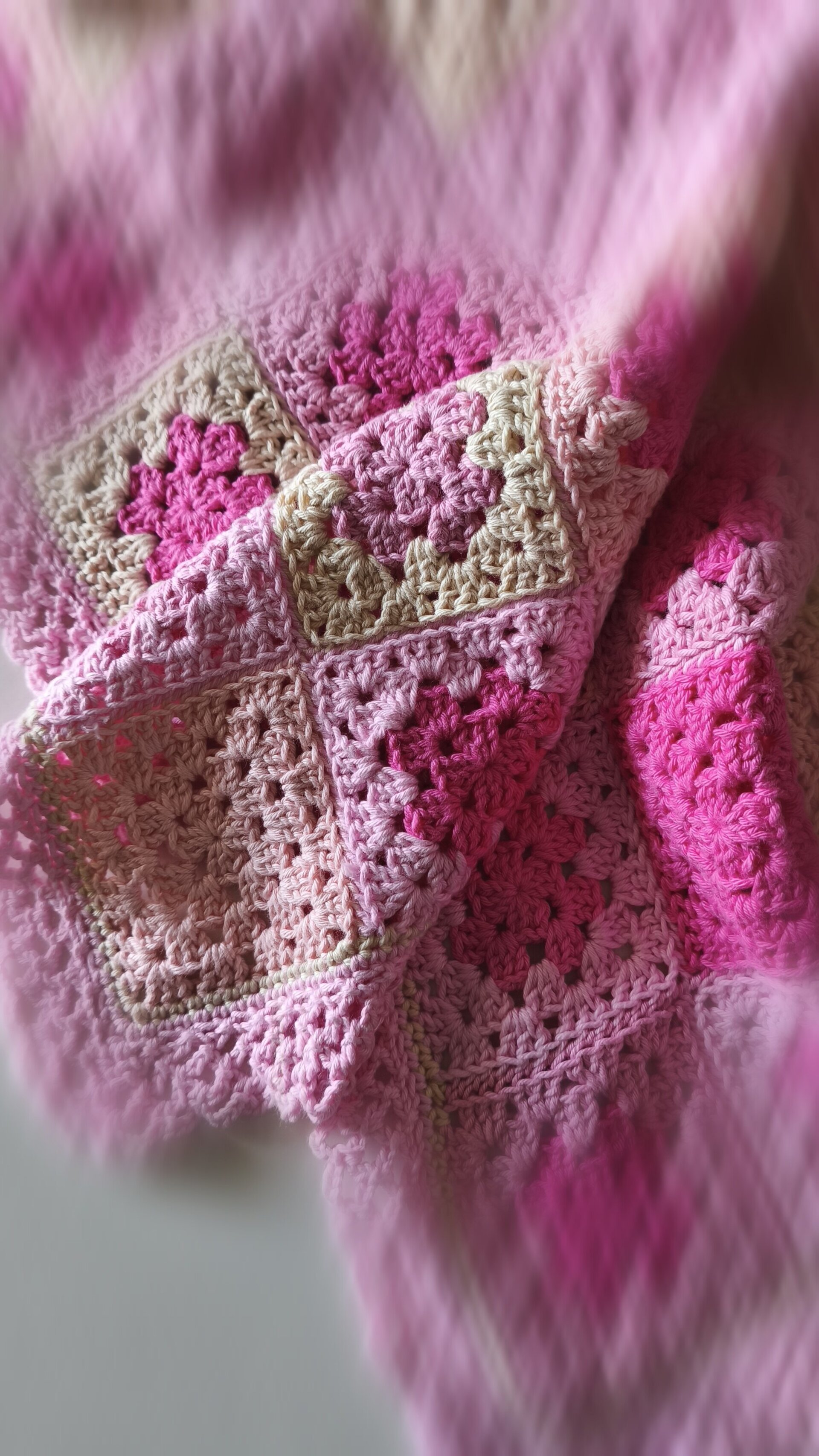 "Prima Rosa💕" Mantita bebe al crochet / ganchillo - Puro algodòn - 4