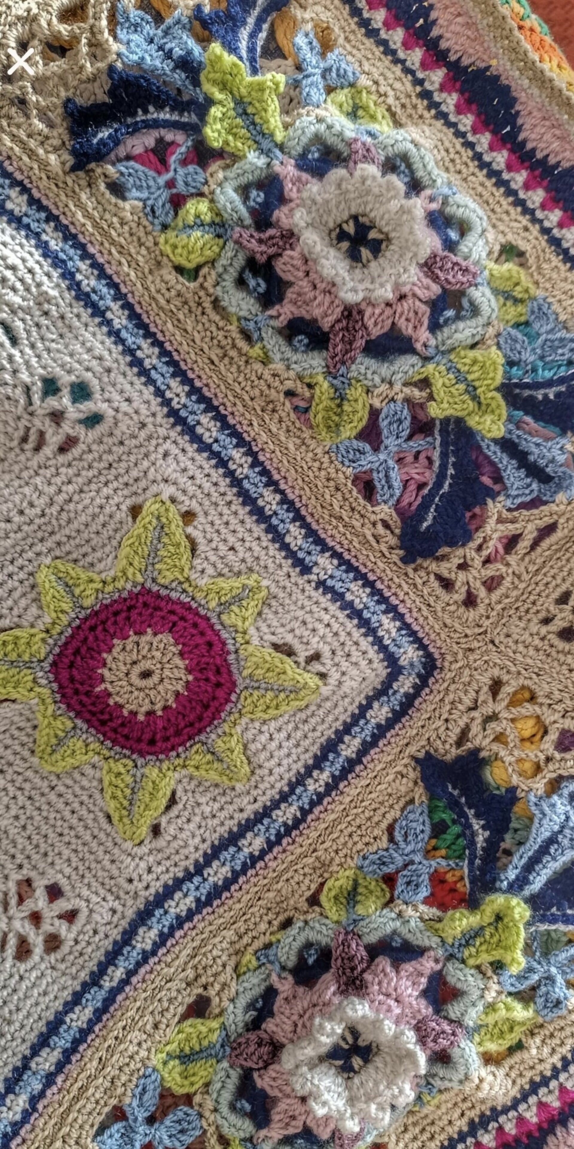 Única y especial, Manta Crochet "Jardín de Flores" - 7