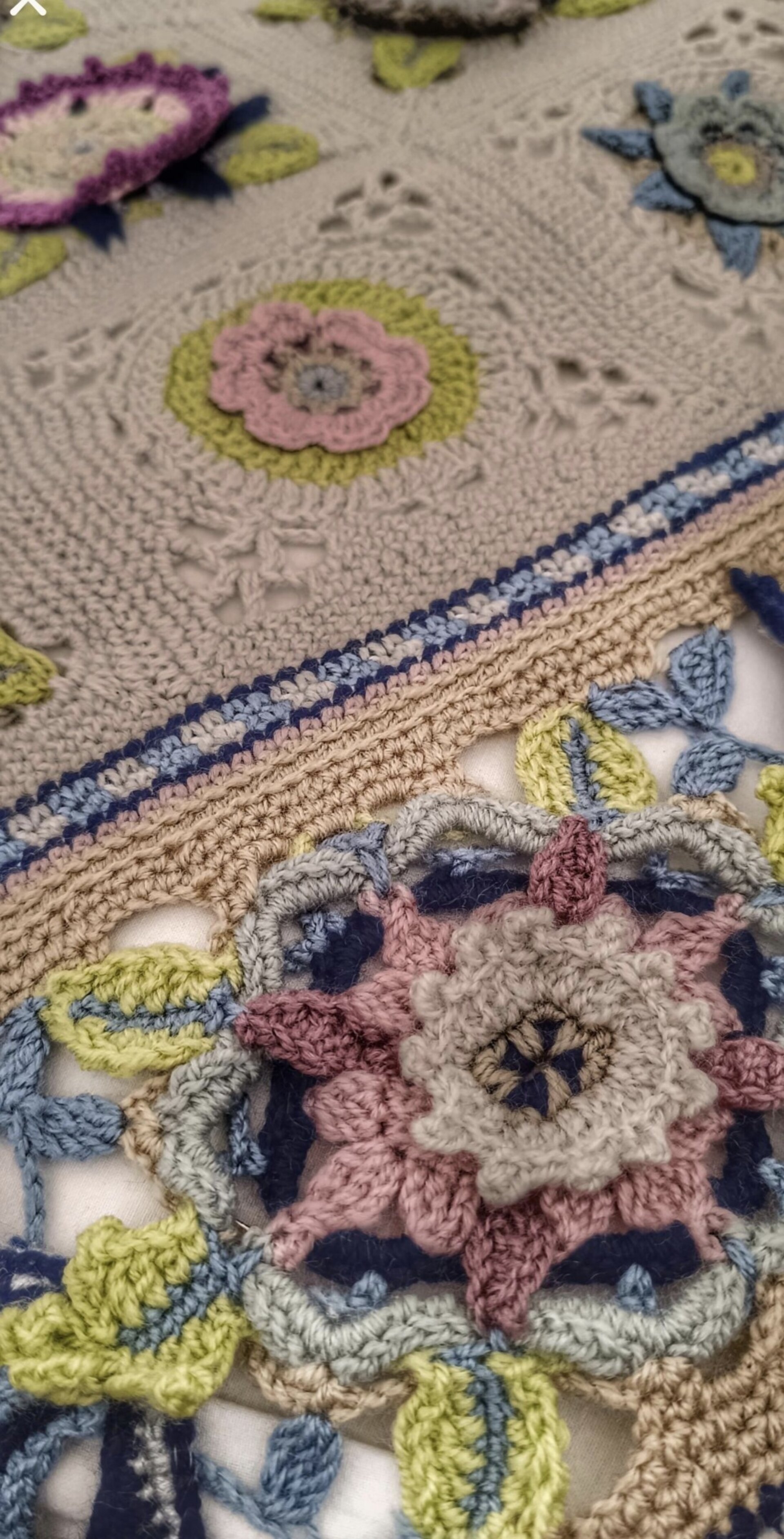 Única y especial, Manta Crochet "Jardín de Flores" - 4