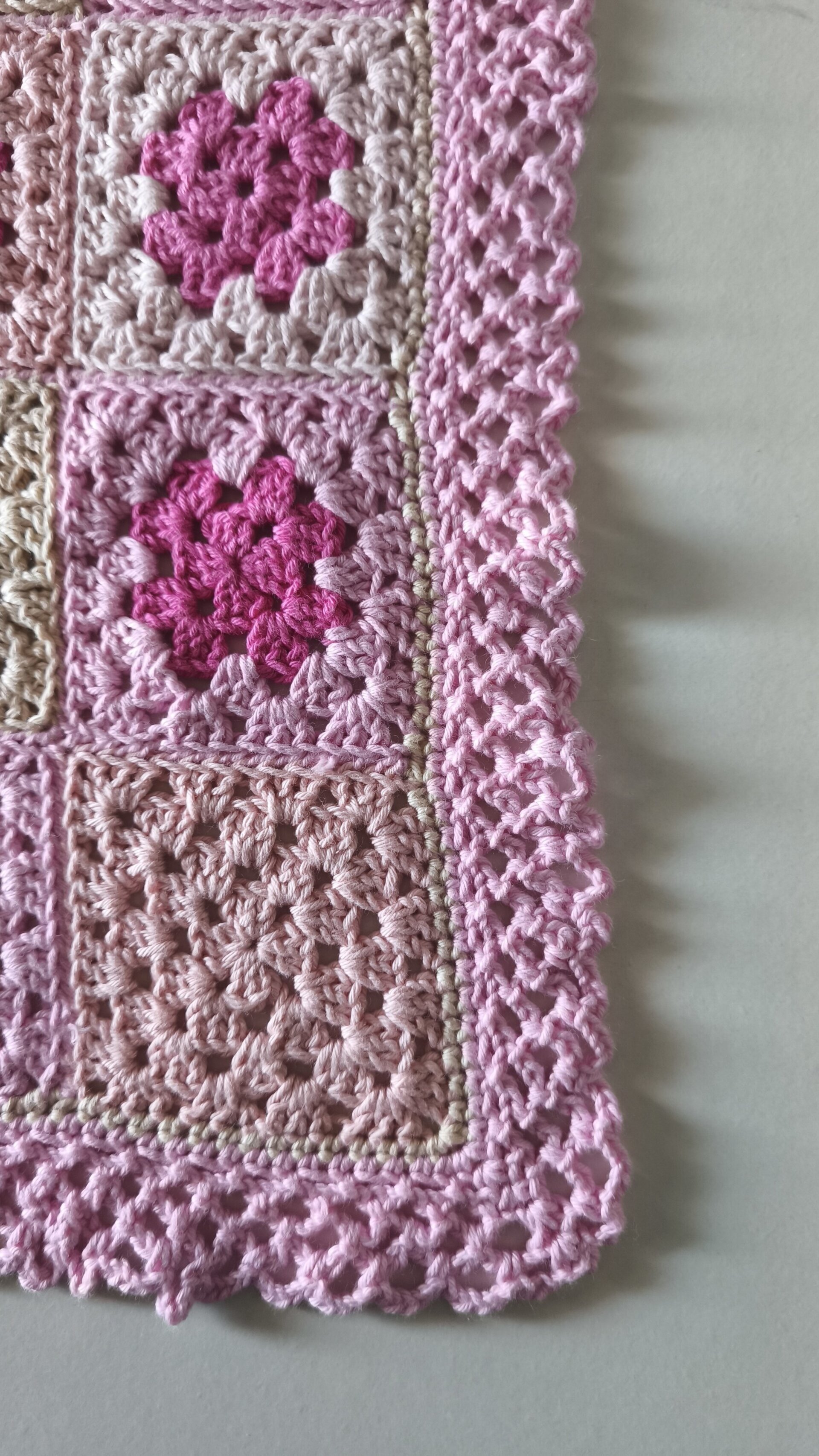 "Prima Rosa💕" Mantita bebe al crochet / ganchillo - Puro algodòn - 5