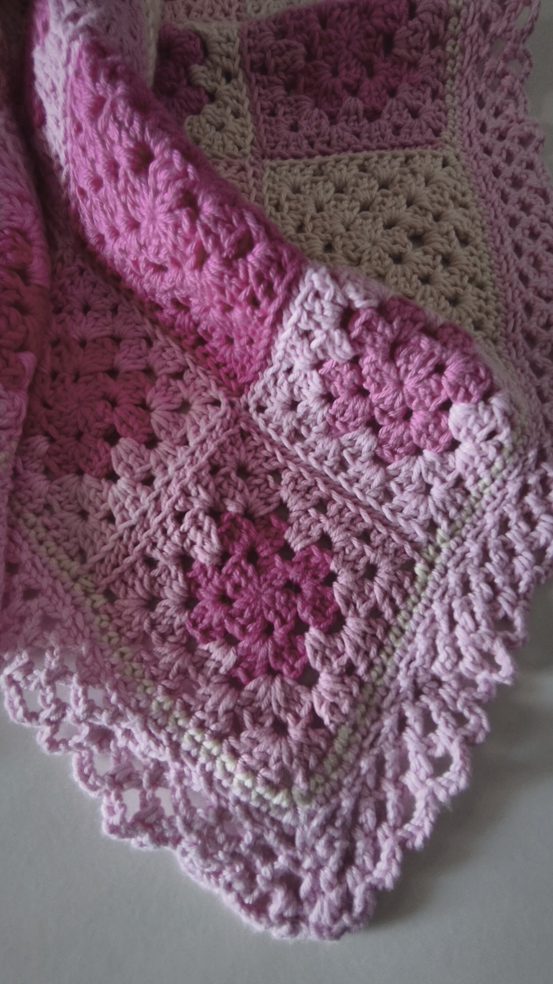 "Prima Rosa💕" Mantita bebe al crochet / ganchillo - Puro algodòn - 3