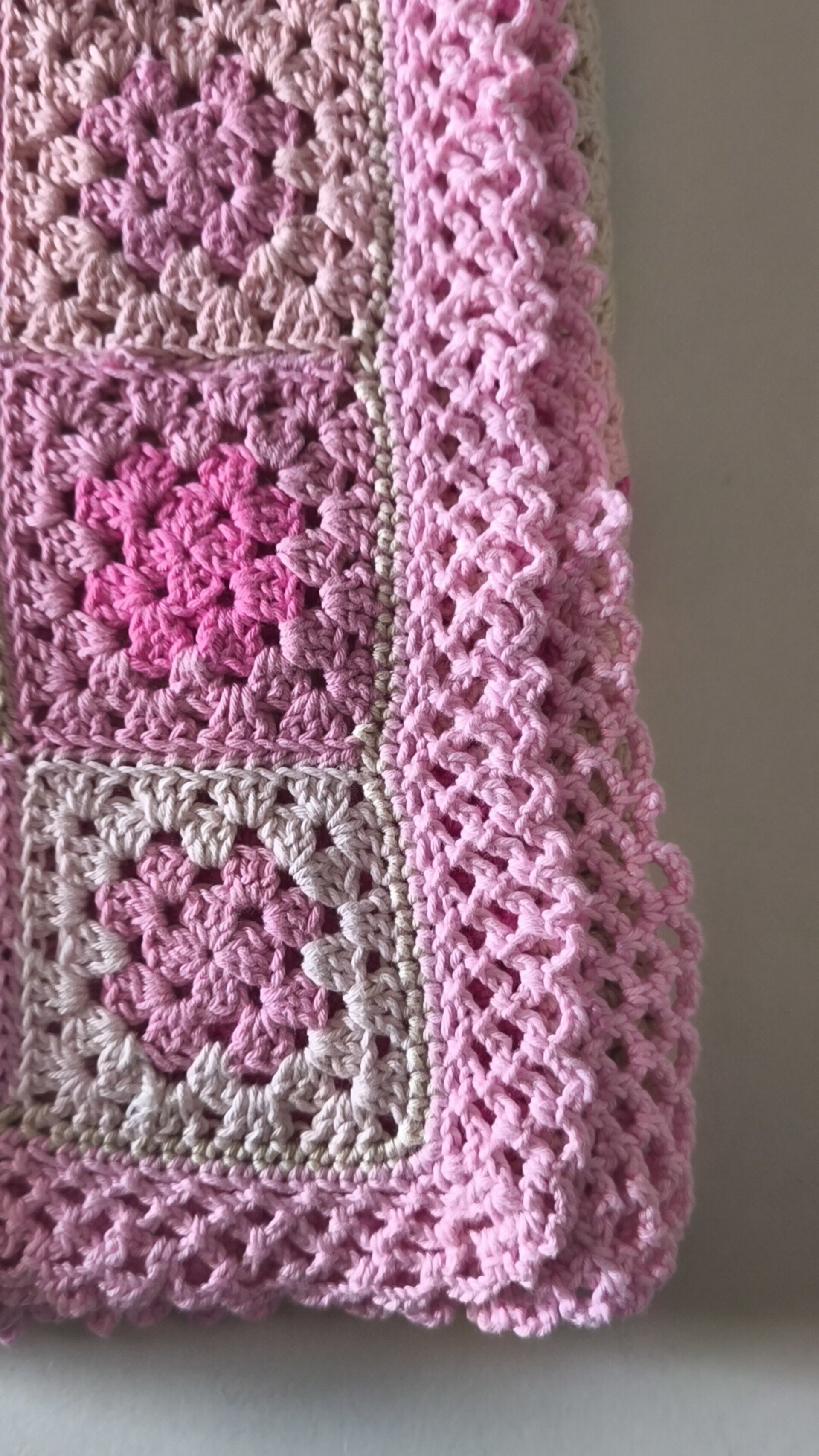 "Prima Rosa💕" Mantita bebe al crochet / ganchillo - Puro algodòn - 2